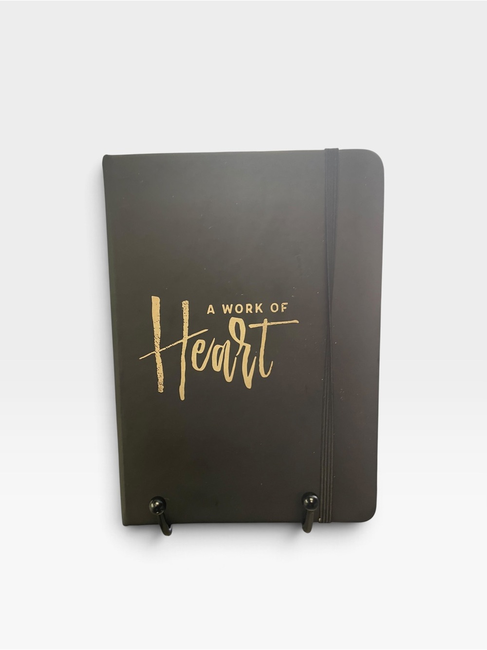 Black Notebook with Gold 'A Work of Heart' Foil Cover